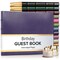 Gallery Leather Birthday Guest Book for Party Celebrations - Hardcover, Bound Leather Sign in Guest Book with 192 Lined Pages for Messages & Photos - 7" x 9"